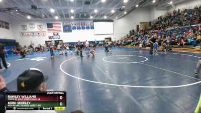 43 lbs Quarterfinal - Rawley Williams, Touch Of Gold Wrestling Club vs Kord Sheeley, High Plains Thunder Wrestling