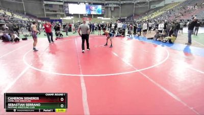 120 lbs Champ. Round 1 - Cameron Sisneros, Camel Kids Wrestling vs Sebastian Serrano, Mustang Wrestling Club