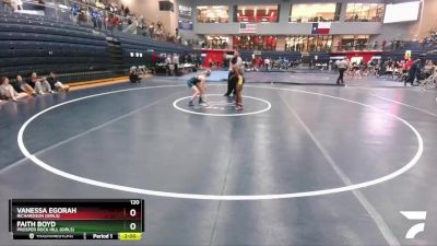 120 lbs Quarterfinal - Faith Boyd, Prosper Rock Hill (Girls) vs Vanessa Egorah, Richardson (Girls)