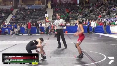 85 lbs Cons. Round 1 - Leila Schoonmaker, Marysville vs Jaqulynn Cabrera, Wellington