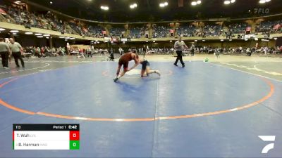 113 lbs Champ. Round 2 - Brett Harman, Maine South vs Tyler Wuh, Libertyville