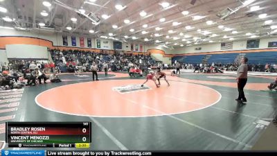 141 lbs Champ. Round 2 - Vincent Menozzi, University Of Chicago vs Bradley Rosen, North Central (IL)