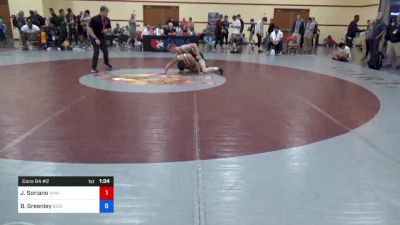 70 kg Cons 64 #2 - Justin Soriano, Vhw vs Boeden Greenley, Bison Wrestling Club