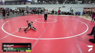 89 lbs Champ. Round 1 - Mia Williams, VB Fighthouse vs Max Critzer, Ranger Wrestling Club