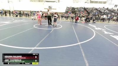 144-154 lbs Round 2 - Abby Chamberlin, Glen Grapplers Wrestling Club vs Arianna Balsamo, Long Beach Gladiators Wrestling