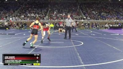 D2-106 lbs Cons. Round 1 - Christien Miller, Thornapple Kellogg HS vs Joe Hakim, Brother Rice HS