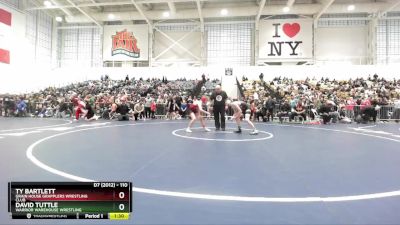 110 lbs Semifinal - David Tuttle, Warrior Warehouse Wrestling vs Ty Bartlett, Grain House Grapplers Wrestling Club