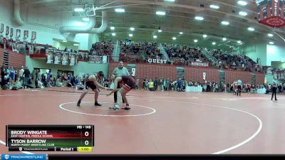 145 lbs Champ. Round 2 - Tyson Barrow, North Posey Wrestling Club vs Brody Wingate, East Central Middle School