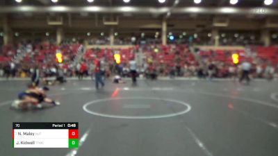 70 lbs Quarterfinal - Nathan Maley, Hutchinson vs Jonathan Kidwell, Team Tulsa Wrestling Club