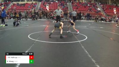 55 lbs Semifinal - Maddox Hattrup, WICHITA WRESTLING CLUB vs Karson Waag, Keystone Kids Wrestling Club