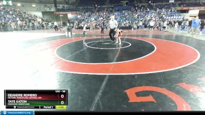 56 lbs Quarterfinal - DeAndre Romero, Victory Wrestling-Central WA vs Tate Eaton, Maddogs Wrestling