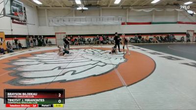 92 lbs Quarterfinal - Timothy J. Miramontes, Thermopolis Wrestling Club vs Brayson Bilodeau, Worland Wrestling Club