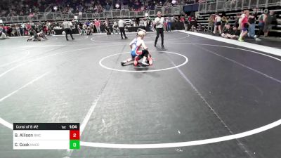 92 lbs Consi Of 8 #2 - Bo Allison, Bulls vs Chase Cook, Macon Youth Wrestling