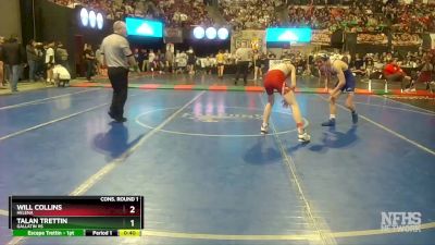 AA - 113 lbs Cons. Round 1 - Talan Trettin, Gallatin HS vs Will Collins, Helena