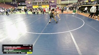 150 lbs Champ. Round 1 - Erick Grady, Lawrence North Wrestling Club vs Nathaniel Gallardo, Mustang Wrestling Club