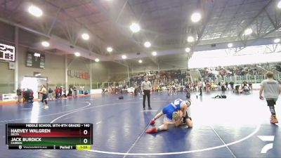 140 lbs 1st Place Match - Harvey Walgren, Delta vs Jack Burdick, Carbon