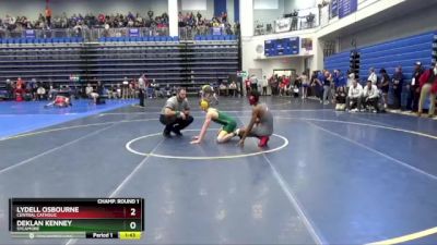 138 lbs Champ. Round 1 - Deklan Kenney, SYCAMORE vs Lydell Osbourne, CENTRAL CATHOLIC