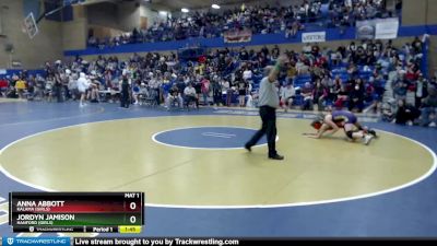 120lbs Cons. Round 1 - Anna Abbott, Kalama (Girls) vs Jordyn Jamison, Hanford (Girls)