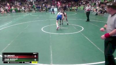 126 lbs Quarterfinal - Eli Broady, Mt. Vernon (Fortville) vs Zane Badgley, Eastern Hancock