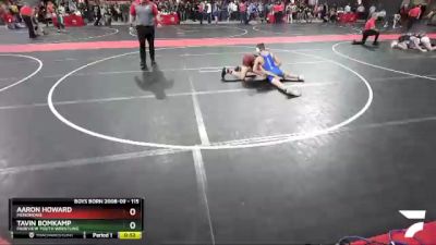 115 lbs Quarterfinal - Tavin Bomkamp, Parkview Youth Wrestling vs Aaron Howard, Menomonie