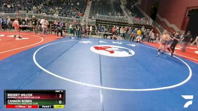 119 lbs 1st Place Match - Brodey Wilcox, Natrona Colts Wrestling Club vs Cannon Boren, Thermopolis Wrestling Club