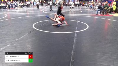 70 lbs Round Of 64 - Liam Warner, Athens vs Amari Brobeck, Jersey Shore