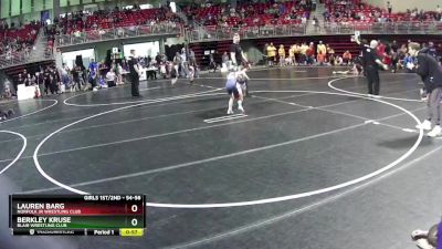 54-56 lbs Semifinal - Berkley Kruse, Blair Wrestling Club vs Lauren Barg, Norfolk Jr Wrestling Club