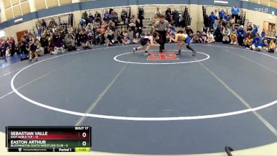 59 lbs Round 5 (10 Team) - Easton Arthur, Bloomington South Wrestling Club vs Sebastian Valle, East Noble TUF