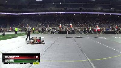 D1-120 lbs Cons. Round 1 - Sam Schreiber, Anchor Bay HS vs Ian Cook, Reeths-Puffer