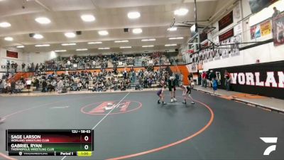 58-63 lbs Cons. Semi - Gabriel Ryan, Thermopolis Wrestling Club vs Sage Larson, Worland Wrestling Club