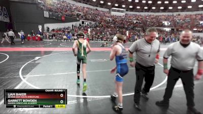 100 lbs Champ. Round 1 - Garrett Bowden, Askren Wrestling Academy vs Liam Baker, Beaver Dam Youth Wrestling