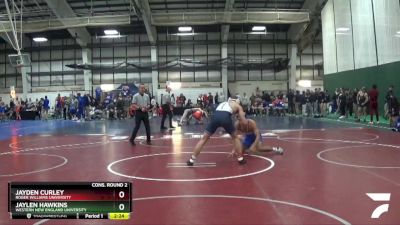 174 lbs Cons. Round 2 - Jayden Curley, Roger Williams University vs Jaylen Hawkins, Western New England University