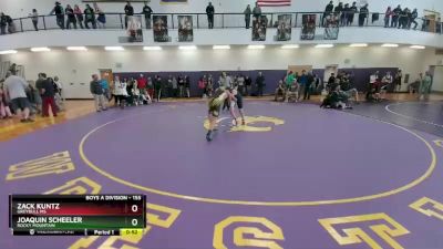 155 lbs Cons. Semi - Zack Kuntz, Greybull MS vs Joaquin Scheeler, Rocky Mountain