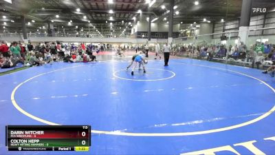 113 lbs Round 2 (4 Team) - Darin Witcher, FCA WRESTLING vs Colton Hepp, HEAVY HITTING HAMMERS