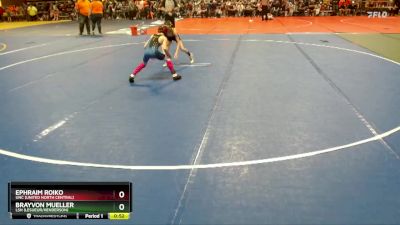 72 lbs Quarterfinal - Ephraim Roiko, UNC (United North Central) vs Brayvon Mueller, LSH (LeSueur/Henderson)