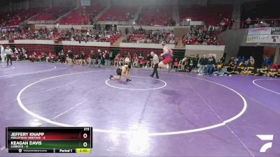 215 lbs Quarters & 1st Wb (16 Team) - Jeffery Knapp, Midlothian Heritage vs Keagan Davis, Lubbock