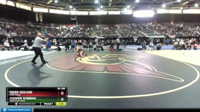 5A 106 lbs Quarterfinal - Rider Seguine, Post Falls vs Cooper Robbins, Mountain View