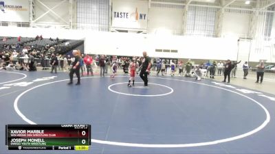 80 lbs Champ. Round 1 - Xavior Marble, Wolverine Den Wrestling Club vs Joseph Monell, Owego Youth Wrestling