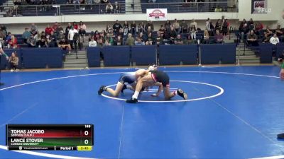 149 lbs Cons. Round 3 - Lance Stover, Corban University vs Tomas Jacobo, Simpson (Calif.)