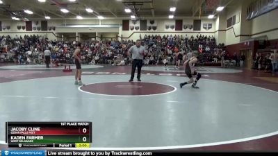 86-91 lbs 1st Place Match - Jacoby Cline, Cedar Falls Peet vs Kaden Farmer, West Delaware