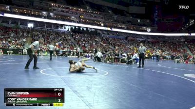 3A-120 lbs Cons. Semi - Cody Vandermark, Ankeny Centennial vs Evan Simpson, Cedar Falls