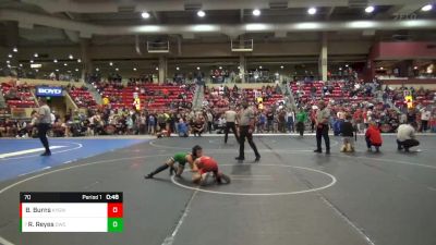 70 lbs Champ. Round 1 - Rudy Reyes, Derby Wrestling Club vs Brendon Burns, Kansas Young Guns Wrestling Cl