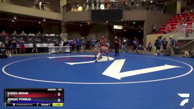 145 lbs Cons. Round 5 - Kaden Inman, IL vs Sergio Porras, CA