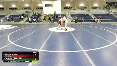 285 lbs Cons. Round 2 - Camron Carreras, Baldwin Wallace vs Joseph Boyle, Springfield