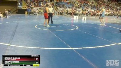 113 lbs Semifinal - Koltyn Grebel, Valley City vs Seamus Kuklok, Bismarck Century