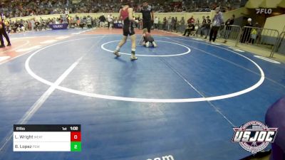 61 lbs Round Of 16 - Levi Wright, Weatherford Youth Wrestling vs Braydon Lopez, Proving Grounds Wrestling