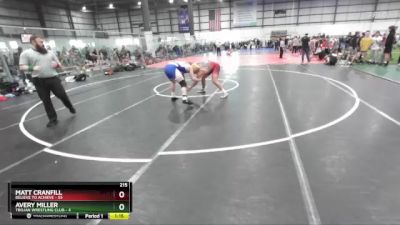 215 lbs Round 1 (4 Team) - Avery Miller, TROJAN WRESTLING CLUB vs Matt Cranfill, BELIEVE TO ACHIEVE