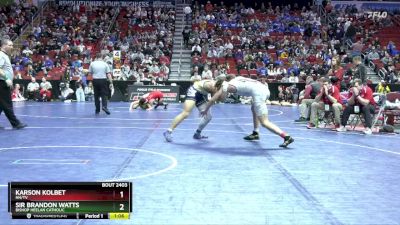 2A-157 lbs Quarterfinal - Sir Brandon Watts, Bishop Heelan Catholic vs Karson Kolbet, NH/TV