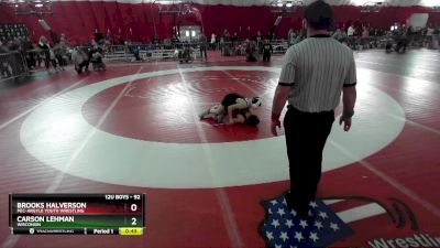 92 lbs Cons. Round 3 - Carson Lehman, Wisconsin vs Brooks Halverson, Pec-Argyle Youth Wrestling