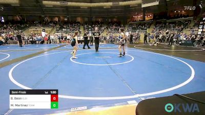 88 lbs Semifinal - Brinley Bean, Elgin Wrestling vs Maggie Martinez, Team Tulsa Wrestling Club